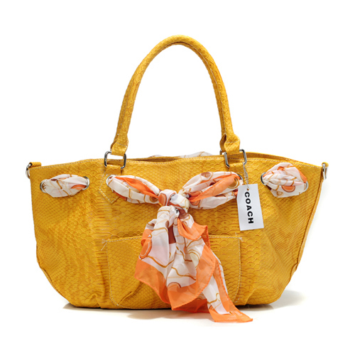 Coach Embossed Scarf Medium Yellow Totes DFL | Coach Outlet Canada